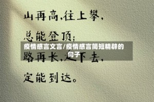 疫情感言文言/疫情感言简短精辟的句子