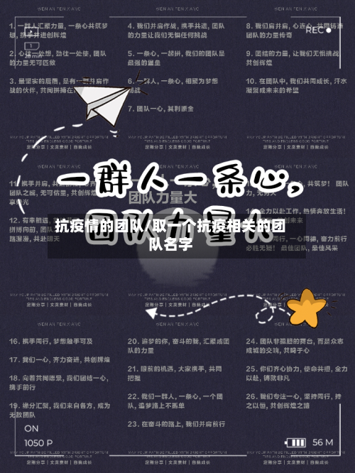 抗疫情的团队/取一个抗疫相关的团队名字-第1张图片